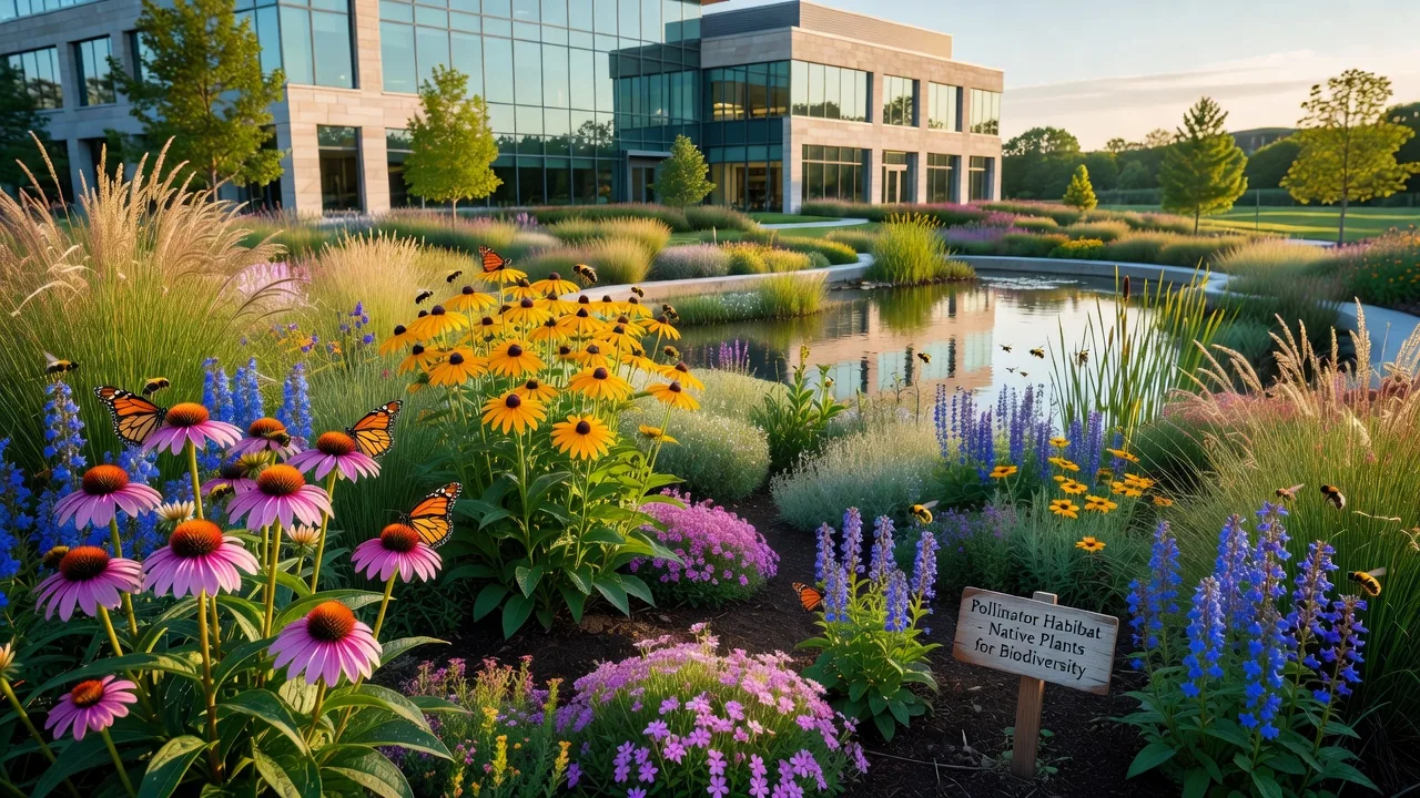Biodiversity in office landscaping