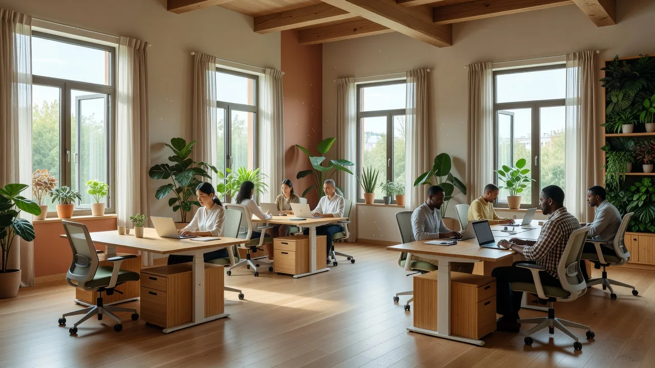 Natural ventilation and light in a modern office