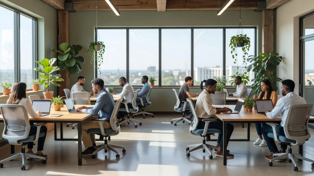 Natural light in modern office space