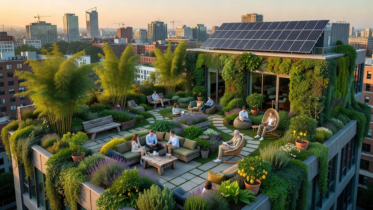 Rooftop garden office