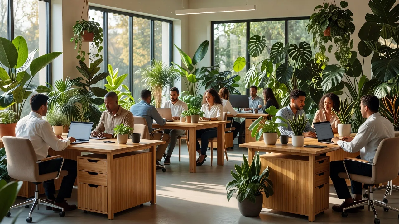 Biophilic sustainable office space